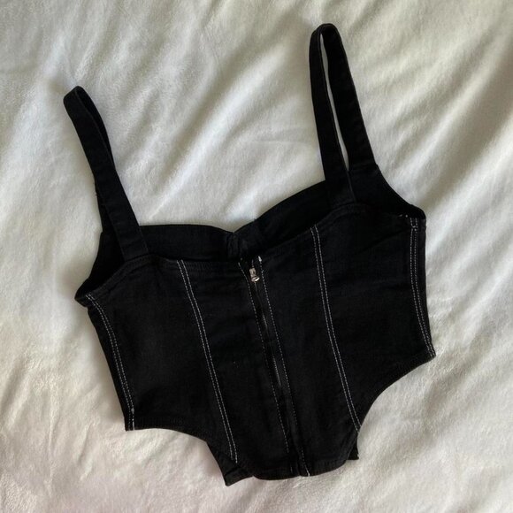 NWT Black Zara Corset (M) - Picture 2 of 8